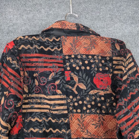 Coldwater Creek Womens Button-Up Patchwork Tapestry Jacket Multi Floral Large - Picture 6 of 11